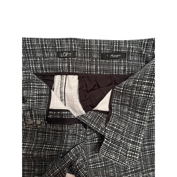 LOFT Julie Skinny Dress Pants Womens 8 Plaid Black & White Mid-Rise 4-Pocket - Picture 9 of 16